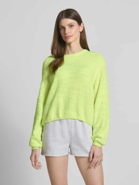 Zdjęcie produktu Sweter z dzianiny z fakturowanym wzorem model ‘LIGEWAY’ American Vintage Neonowy żółty