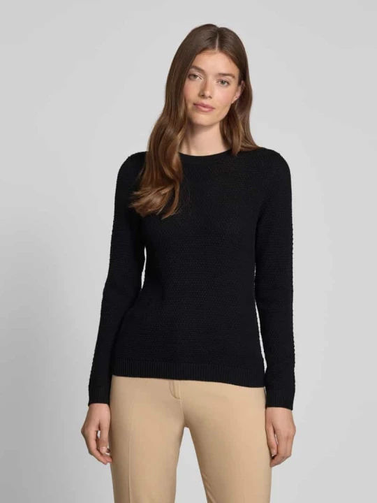 Zdjęcie produktu Sweter z dzianiny z fakturowanym wzorem model ‘Vidalo O-Neck’ Vila Czarny