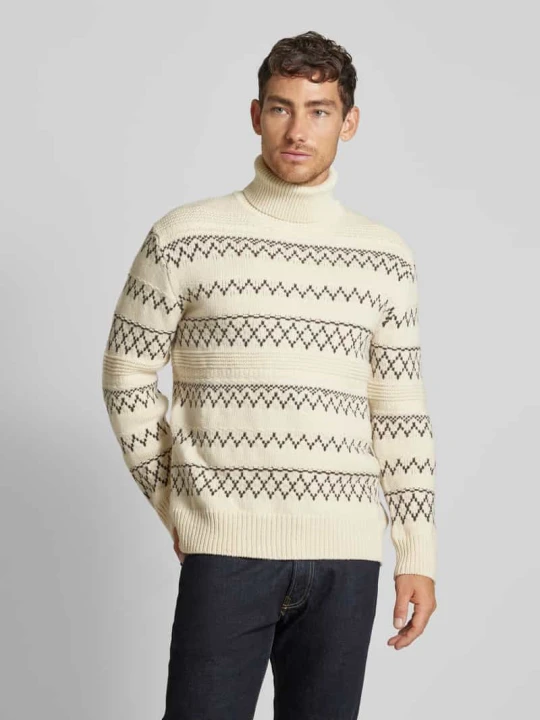 Zdjęcie produktu Sweter z dzianiny z czystej wełny KnowledgeCotton Apparel Złamany biały