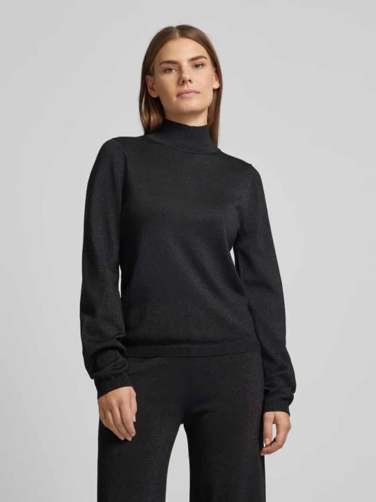 Zdjęcie produktu Sweter z dzianiny z golfem model ‘Beaumont’ Lollys Laundry Czarny