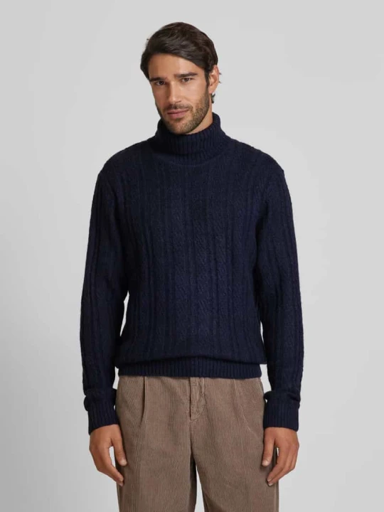Zdjęcie produktu Sweter z dzianiny z golfem model ‘BLATRENT’ Jack&Jones Ciemnoniebieski