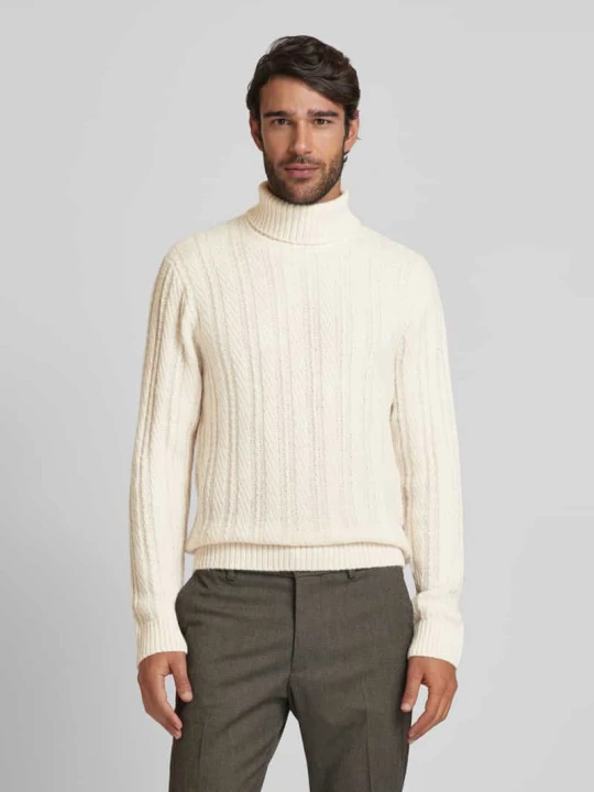 Zdjęcie produktu Sweter z dzianiny z golfem model ‘BLATRENT’ Jack&Jones Piaskowy