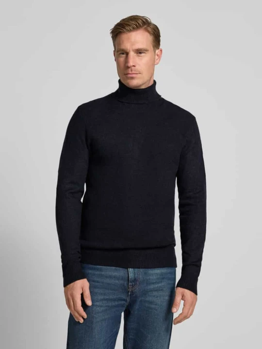Zdjęcie produktu Sweter z dzianiny z golfem model ‘HEINE’ Casual Friday Ciemnoniebieski