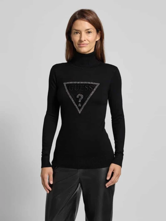 Zdjęcie produktu Sweter z dzianiny z golfem model ‘MELANIE’ Guess Czarny