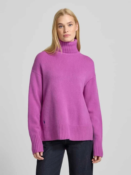 Zdjęcie produktu Sweter z dzianiny z golfem Polo Ralph Lauren Jasnośliwkowy