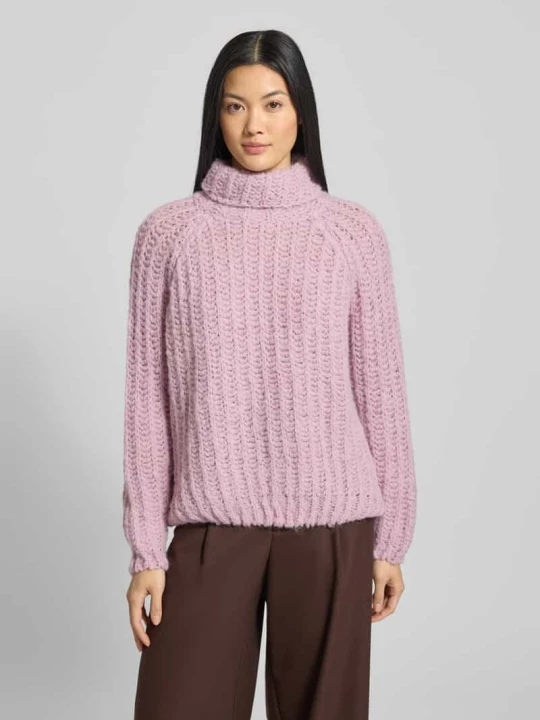 Zdjęcie produktu Sweter z golfem w kroju loose fit z dodatkiem wełny z alpaki Smith & Soul Jasnofioletowy melanż