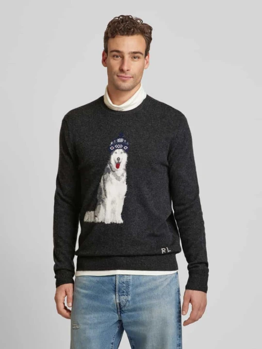 Zdjęcie produktu Sweter z dzianiny z kaszmiru Polo Ralph Lauren Antracytowy