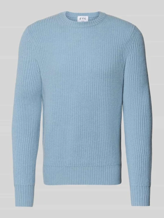 Zdjęcie produktu Sweter z dzianiny z kaszmiru z okrągłym dekoltem FTC Cashmere Jasnoniebieski