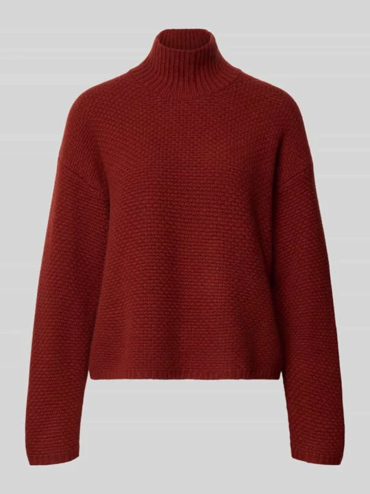 Zdjęcie produktu Sweter z dzianiny z kaszmiru ze stójką Windsor Ciemnoczerwony
