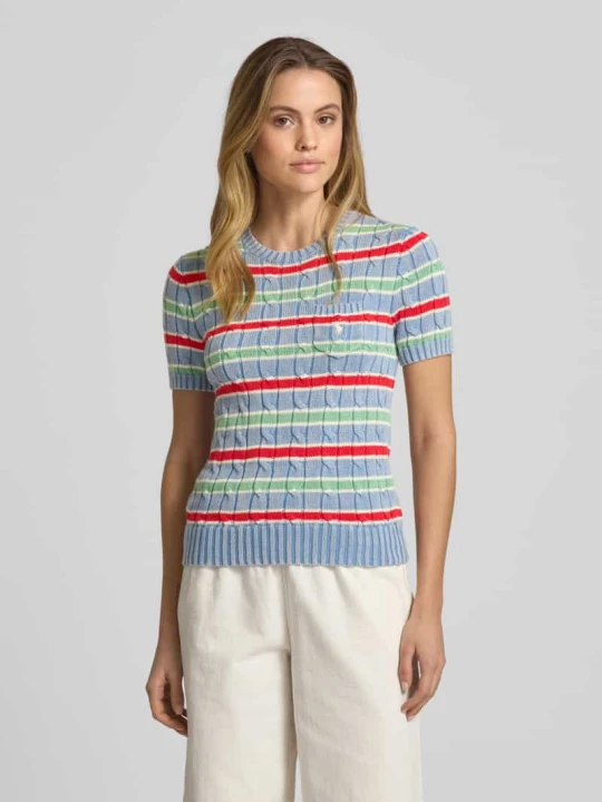 Zdjęcie produktu Sweter z dzianiny z kieszenią na piersi Polo Ralph Lauren Jasnoniebieski