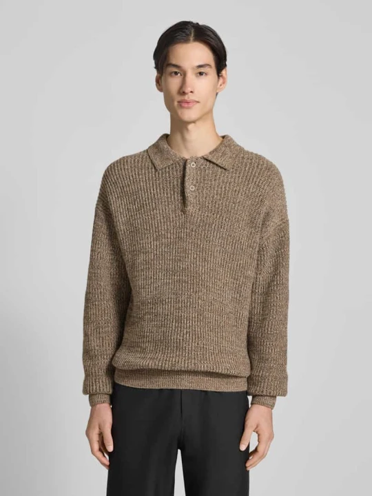 Zdjęcie produktu Sweter z dzianiny o kroju loose fit z dodatkiem bawełny i wełny Jake*s Ziemisty brązowy