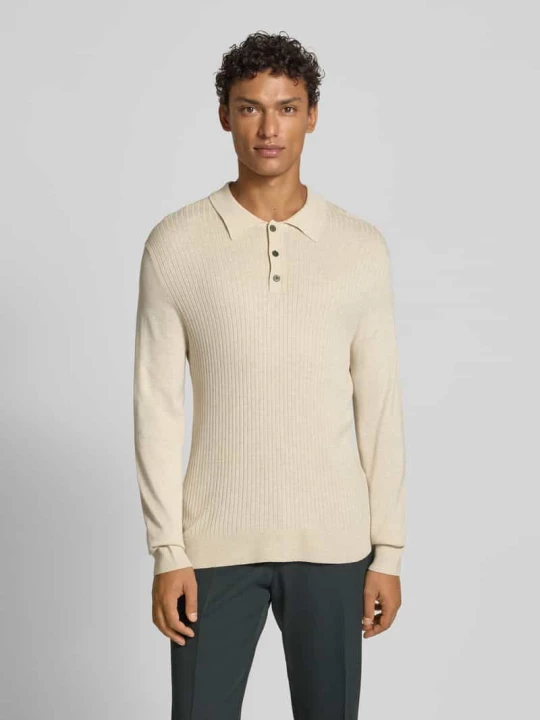 Zdjęcie produktu Sweter z dzianiny z kołnierzykiem typu kent model ‘EDGAR’ Jack&Jones Złamany biały melanż