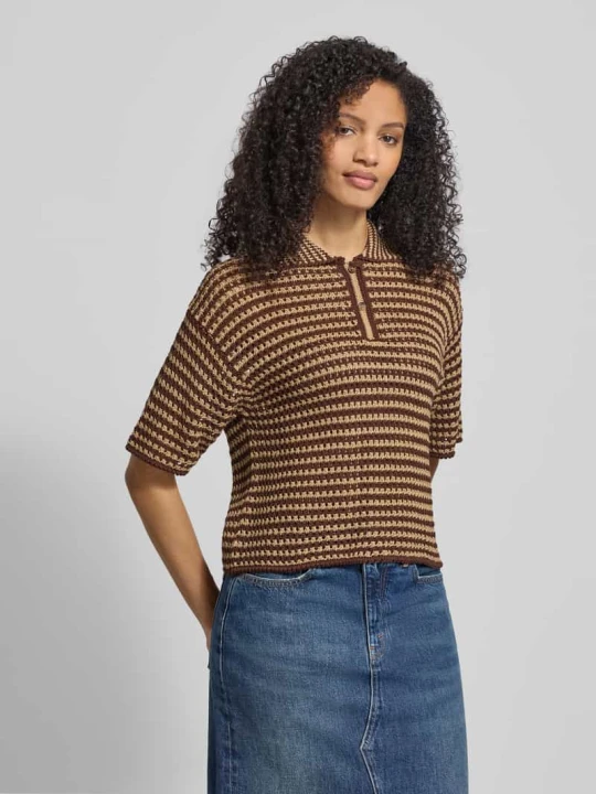 Zdjęcie produktu Sweter z dzianiny z krótką listwą guzikową Polo Ralph Lauren Ciemnobrązowy