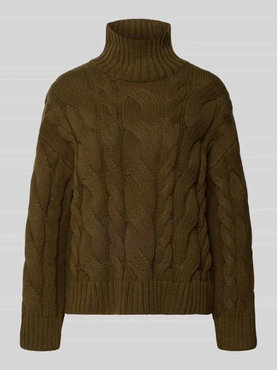 Zdjęcie produktu sweter z dzianiny z mieszanka bawełny w kroju regular fit Gina Tricot Oliwkowy