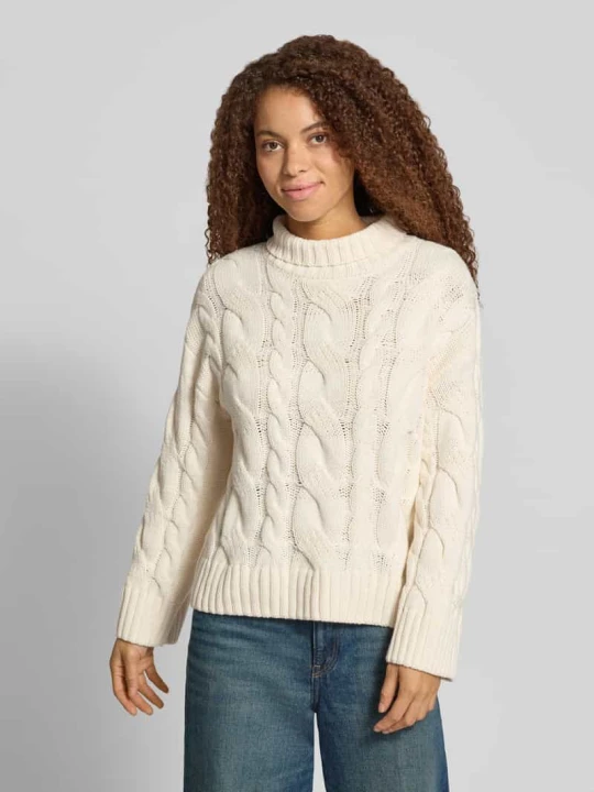 Zdjęcie produktu sweter z dzianiny z mieszanka bawełny w kroju regular fit Gina Tricot Złamany biały