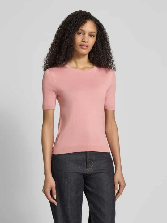 Zdjęcie produktu Sweter z dzianiny z mieszanki jedwabiu i bawełny w kroju slim fit model 'GABARRA' Weekend Max Mara Różowy