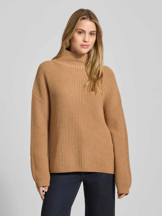 Zdjęcie produktu Sweter z dzianiny o luźnym kroju z mieszanki wełny i kaszmiru model ‘LONA’ 0039 italy Camel