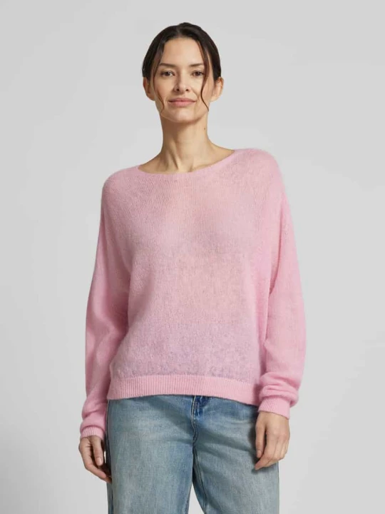 Zdjęcie produktu Sweter z dzianiny z mieszanki wełny z alpaki model 'SOFT ORCHID' Rich & Royal Różowy