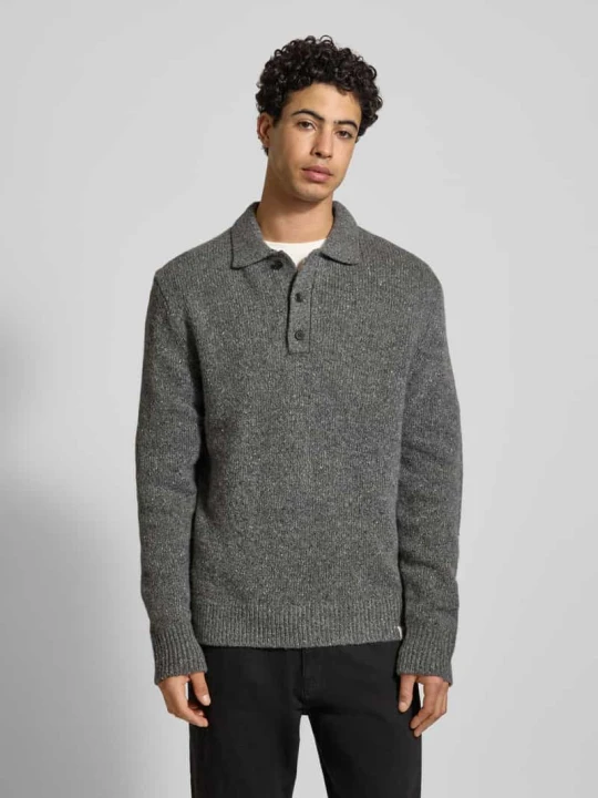 Zdjęcie produktu Sweter z dzianiny z Mieszanka wełny z Kołnierzyk polo Calvin Klein Jeans Średnioszary