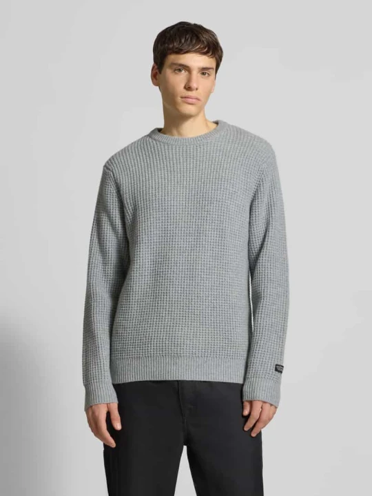 Zdjęcie produktu Sweter z dzianiny z mieszanki wełny z okrągłym dekoltem Levi's Jasnoszary melanż