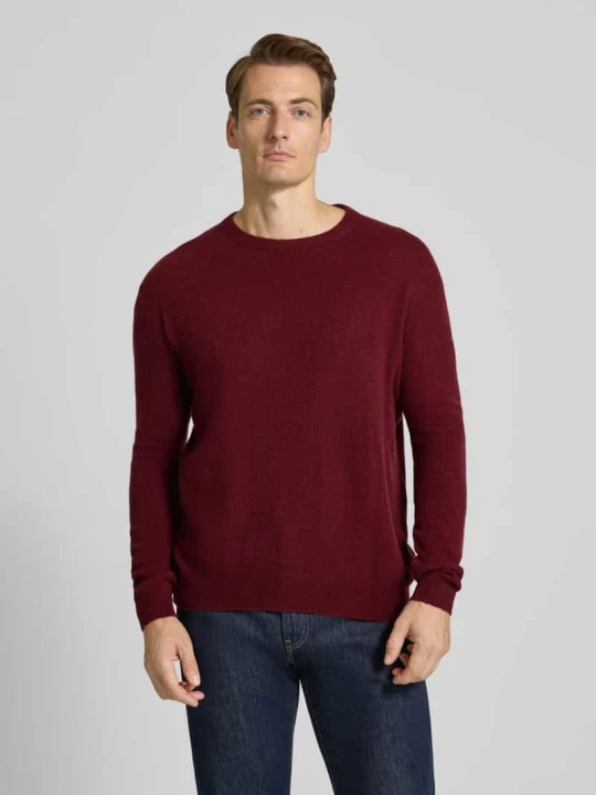 Zdjęcie produktu Sweter z dzianiny o kroju slim fit z mieszanka kaszmiru model 'RAXOW' American Vintage Bordowy