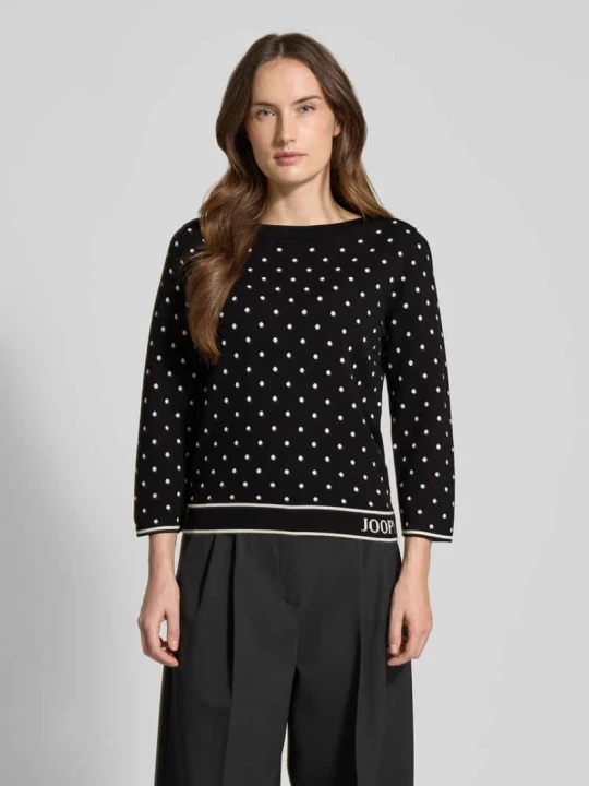 Zdjęcie produktu Sweter z dzianiny z Mieszanka wiskozy Model 'Konstantina' JOOP! Czarny