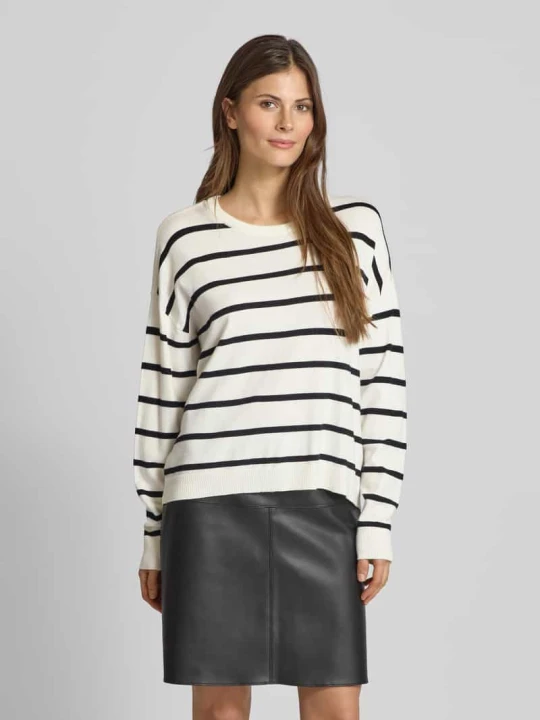 Zdjęcie produktu Sweter z dzianiny z mieszanki wiskozy model ‘Maura Rachelle’ MSCH Copenhagen Beżowy