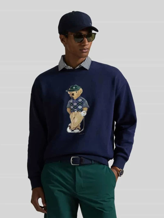 Zdjęcie produktu Sweter z dzianiny z nadrukiem polo bear z wyhaftowaniem Polo Ralph Lauren Granatowy