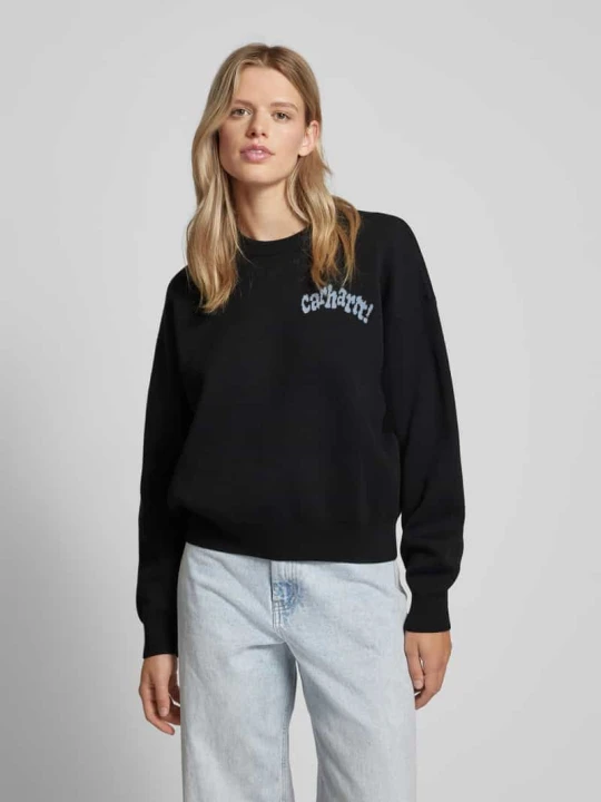 Zdjęcie produktu Sweter z dzianiny z nadrukiem z logo model ‘AMOUR’ Carhartt WIP Czarny