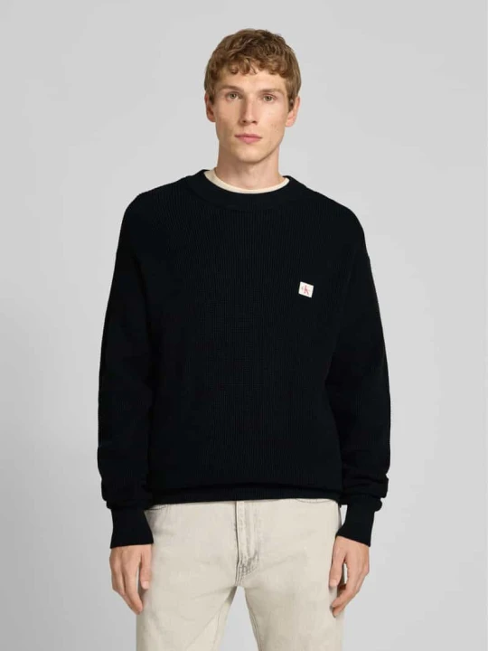 Zdjęcie produktu Sweter z dzianiny z naszywką z logo Calvin Klein Jeans Czarny
