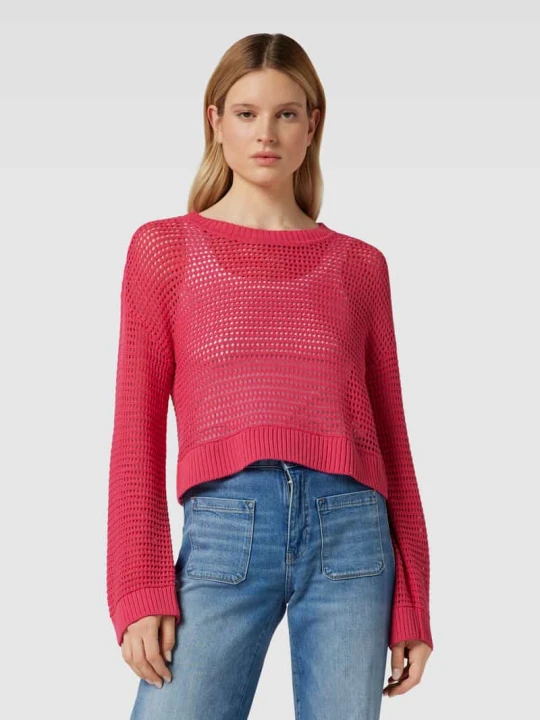 Zdjęcie produktu Sweter z dzianiny z obniżonymi ramionami model ‘MADERA’ Vero Moda Mocnoróżowy