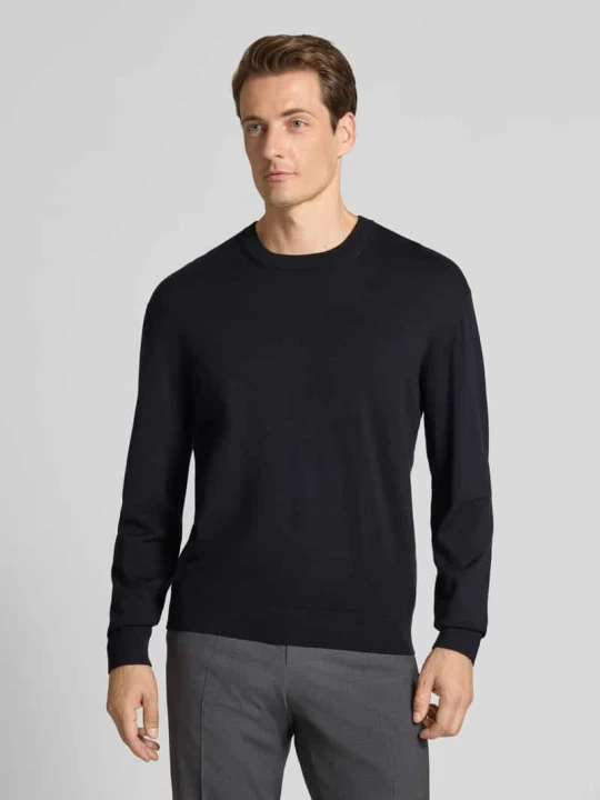 Zdjęcie produktu Sweter z dzianiny z okrągłym dekoltem Armani Exchange Granatowy