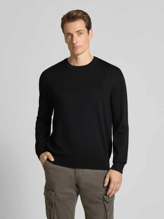 Zdjęcie produktu Sweter z dzianiny z okrągłym dekoltem Armani Exchange Czarny