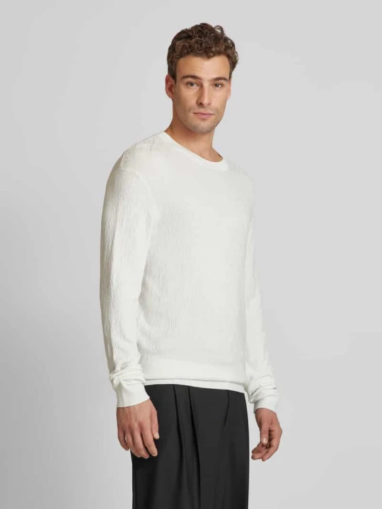 Zdjęcie produktu Sweter z dzianiny z okrągłym dekoltem Armani Exchange Biały