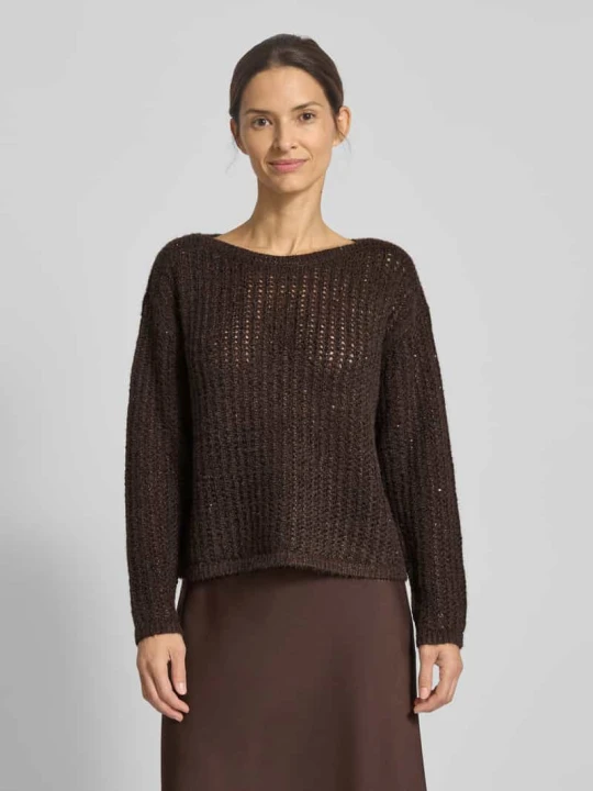 Zdjęcie produktu Sweter z dzianiny z okrągłym dekoltem Betty Barclay Ciemnobrązowy