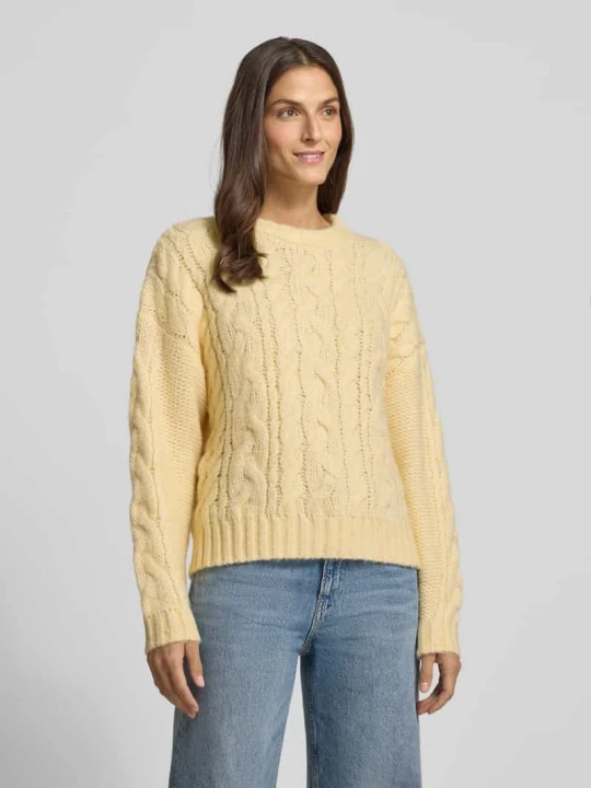 Zdjęcie produktu Sweter z dzianiny o kroju loose fit z dodatkiem wełny Christian Berg Jasnożółty