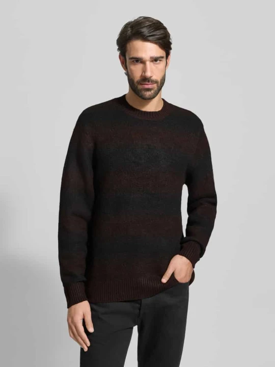 Zdjęcie produktu Sweter z dzianiny o kroju loose fit z dodatkiem wełny Jack&Jones Ciemnobrązowy