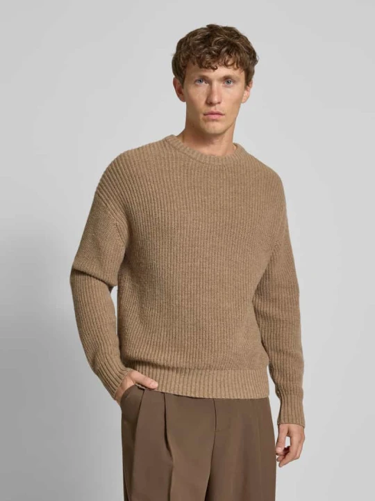 Zdjęcie produktu Sweter z dzianiny o kroju loose fit z dodatkiem wełny Jake*s Ziemisty brązowy melanż