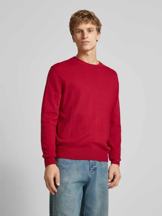 Zdjęcie produktu Sweter z dzianiny z okrągłym dekoltem model ‘Andre’ Pepe Jeans Czerwony