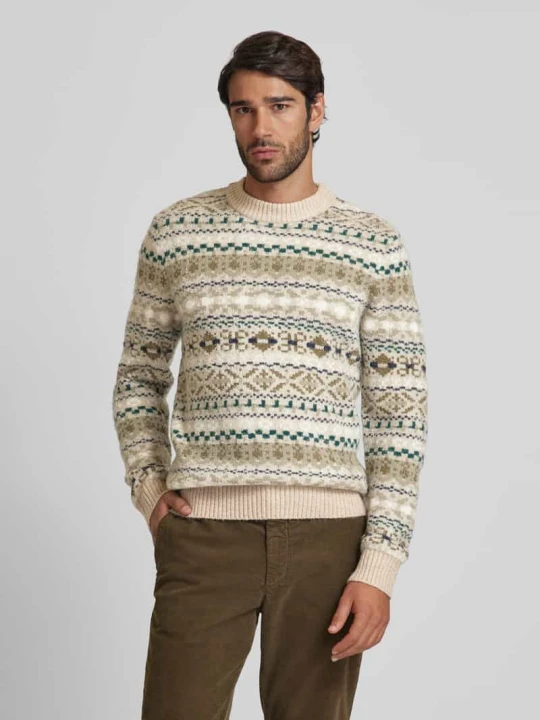 Zdjęcie produktu Sweter z dzianiny z okrągłym dekoltem model ‘BLUDAVE’ Jack&Jones Złamany biały