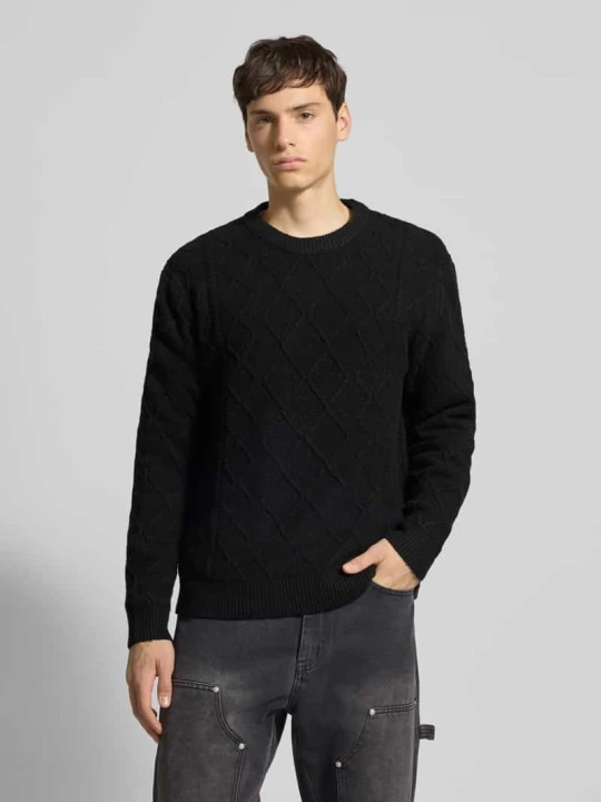 Zdjęcie produktu Sweter z dzianiny z okrągłym dekoltem model ‘CAMBRIDGE’ Jack&Jones Czarny