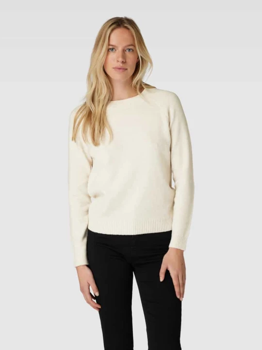 Zdjęcie produktu sweter z dzianiny o kroju regular fit z dekoltem typu crew neck model 'DOFFY' Vero Moda Écru