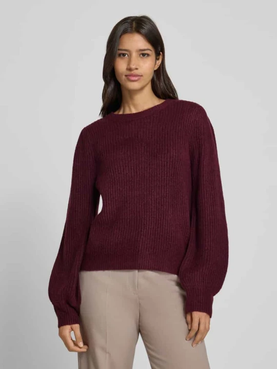 Zdjęcie produktu Sweter z dzianiny krój regular fit z dodatkiem wełny model „Farrell” MbyM Lawendowy