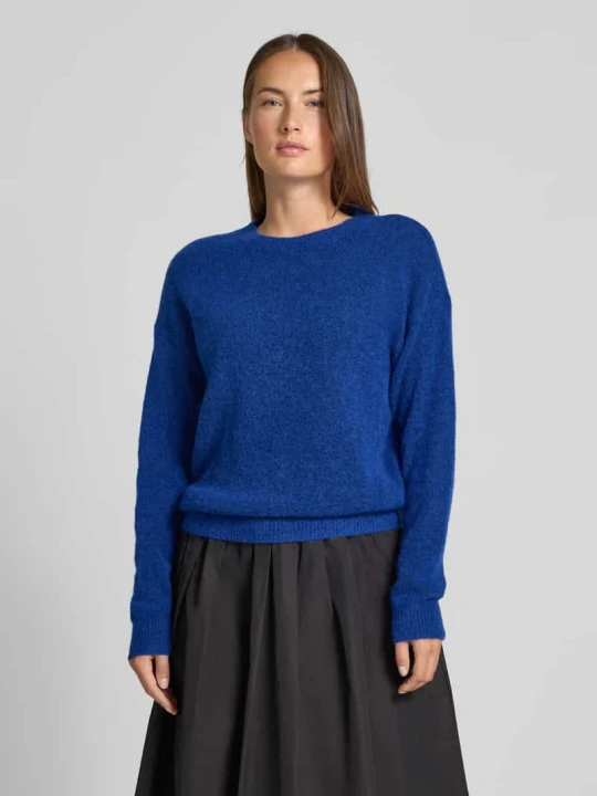 Zdjęcie produktu Sweter z dzianiny z okrągłym dekoltem model ‘Festina Hope’ MSCH Copenhagen Królewski niebieski