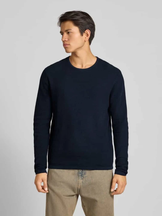 Zdjęcie produktu Sweter z dzianiny z okrągłym dekoltem model ‘GEORGE’ Jack&Jones Granatowy
