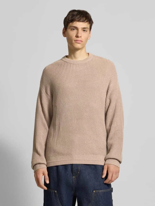 Zdjęcie produktu Sweter z dzianiny z okrągłym dekoltem model ‘KAITO’ Jack&Jones Złamany biały