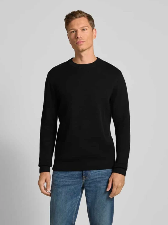 Zdjęcie produktu Sweter z dzianiny z okrągłym dekoltem model ‘MILANO’ Jack&Jones Czarny