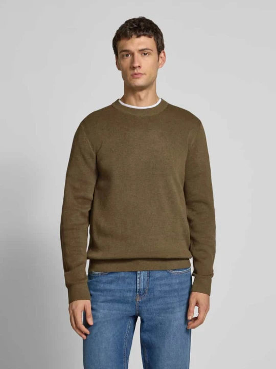 Zdjęcie produktu Sweter z dzianiny z okrągłym dekoltem model ‘MILANO’ Jack&Jones Khaki