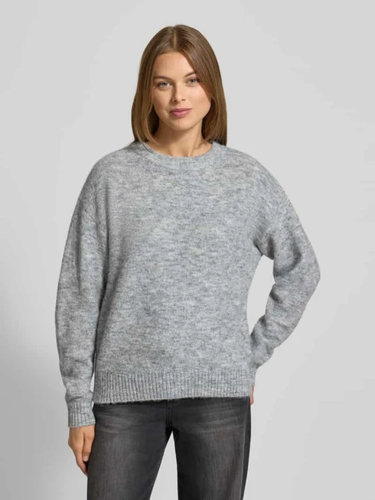 Zdjęcie produktu Sweter z dzianiny w kroju relaxed fit z dodatkiem wełny Model 'Novala' Freequent Średnioszary melanż