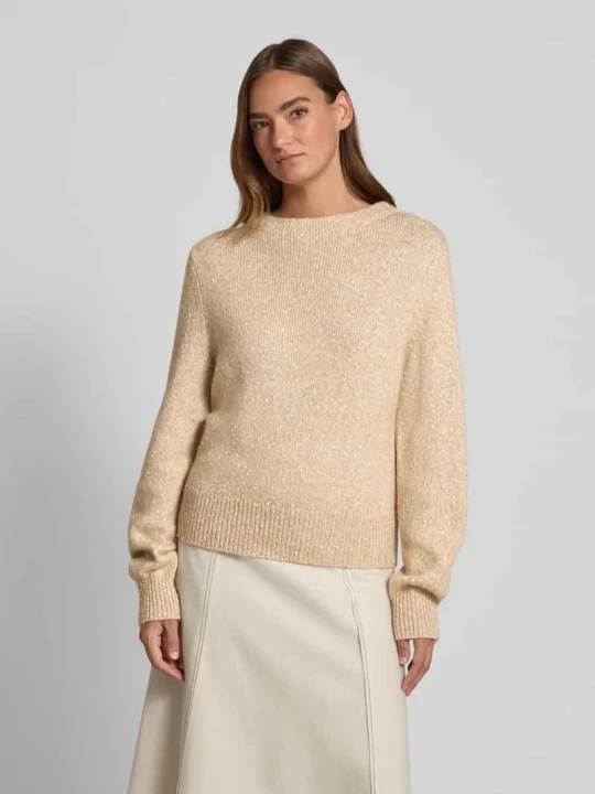 Zdjęcie produktu Sweter z dzianiny z okrągłym dekoltem model ‘Panep’ Opus Camel